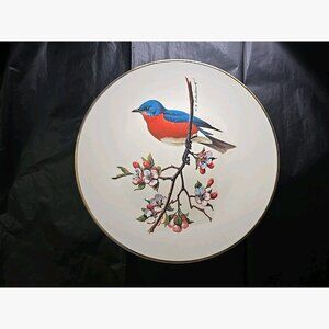 AVON 1975 Campaign 10 BLUEBIRD NORTH AMERICAN SONGBIRD PLATE ORIGINAL BOX & CARD